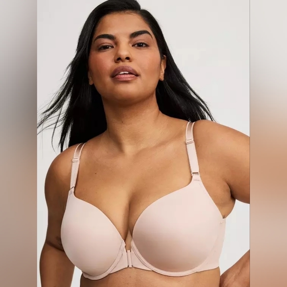 NWT Sz 46B Torrid T-shirt Front-Close Bra 360° Back Smoothing Rose Dust